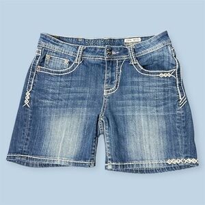 Y2K Rose Royce Premium Sarah Shorts Low Waist Rhinestone Stud Size 29 9/10